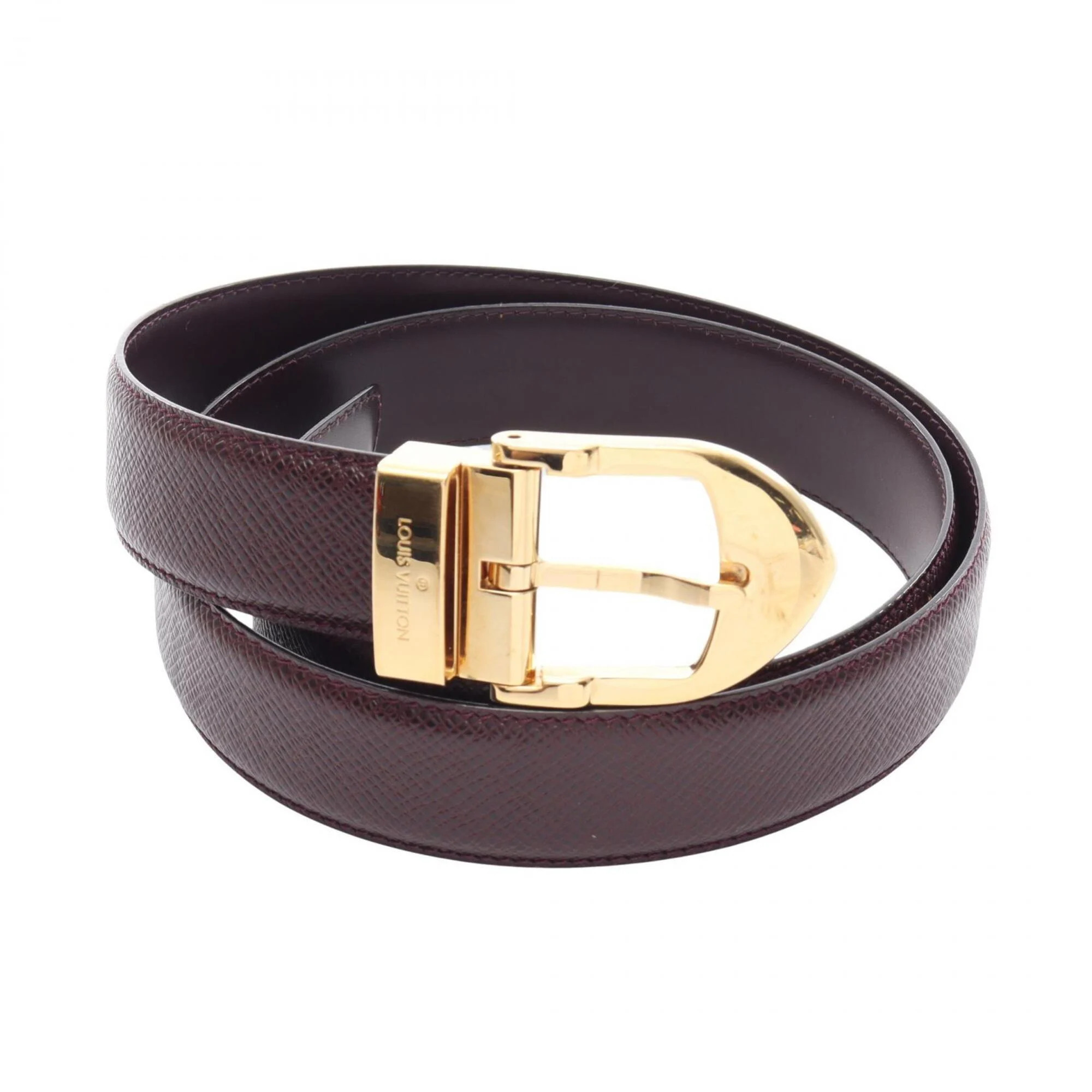 Louis Vuitton Louis Vuitton Ceinture Classic Taiga Acajou Belt Leather Men's ...